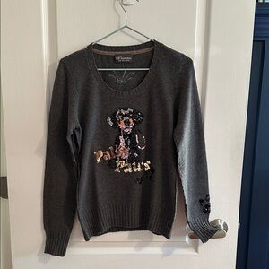 Cashmere dog sequined sweater